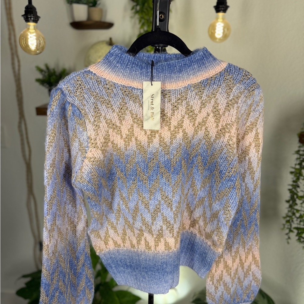 Tribal Pastel Chevron Cowl Sweater